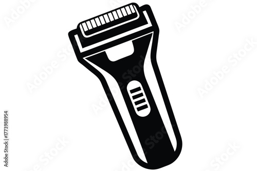 electric shaver black and white silhouette on white background