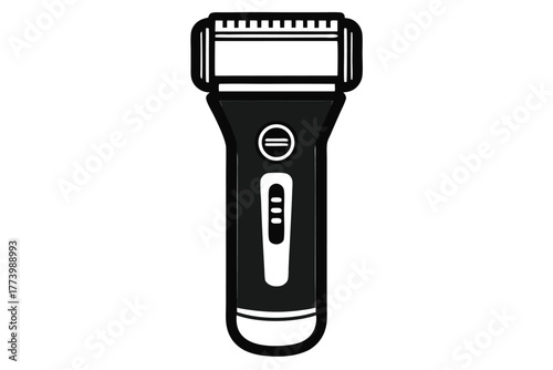 electric shaver black and white silhouette on white background