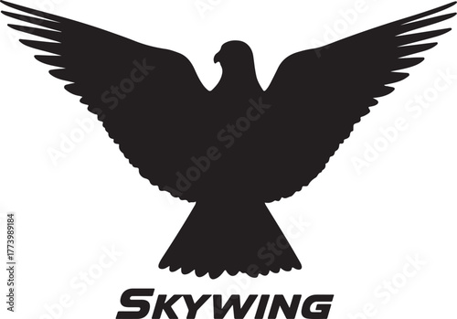 SkyWings image in silhouette white background.