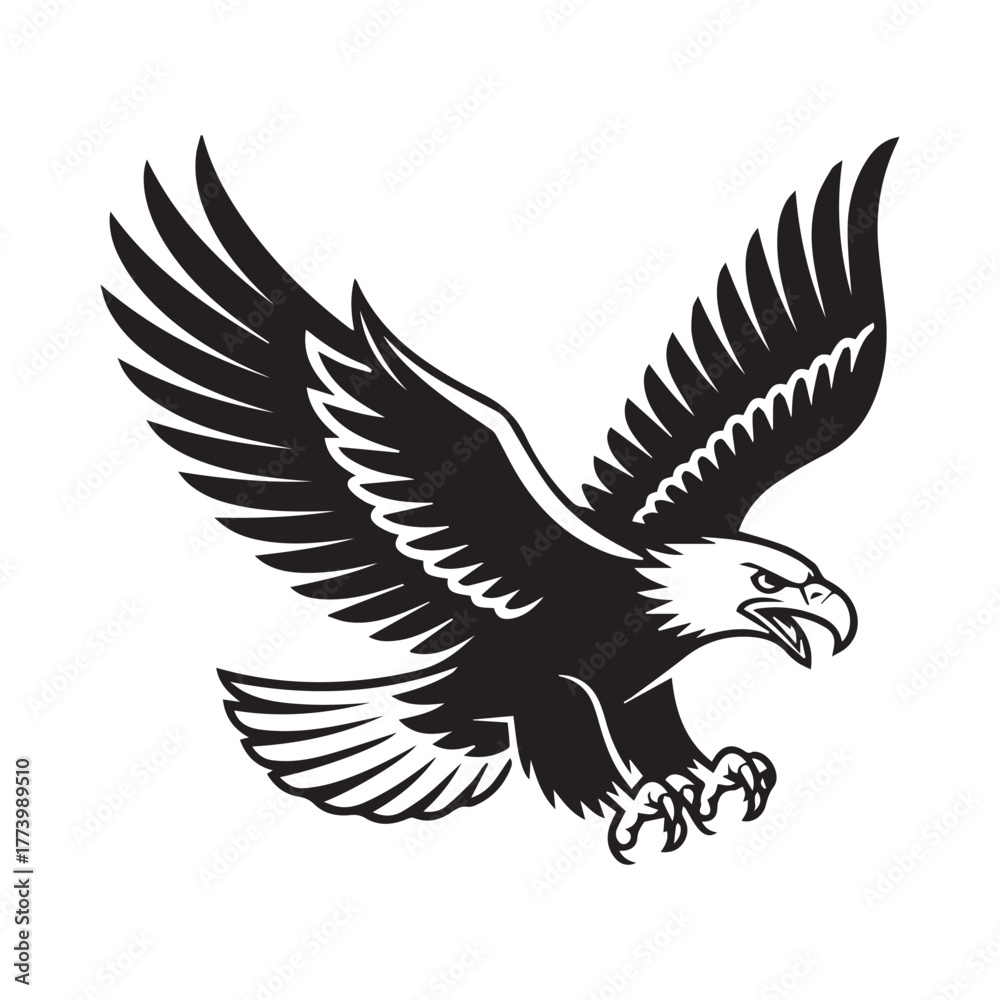 Fototapeta premium Eagle vector illustration flying silhouette design