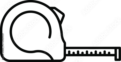 Retractable tape measure vector illustration icon