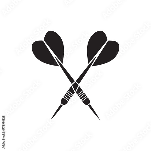 Black darts with striped grips icon