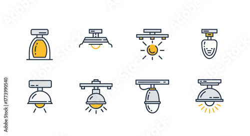 Collection of linear ceiling light designs featuring modern decor elements