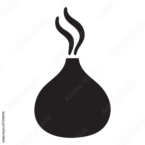 Aromatherapy Diffuser Mist Silhouette Icon | Spa & Calming Wellness Vector