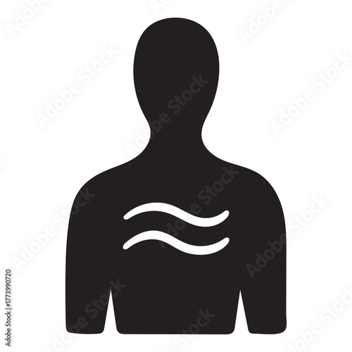 Breathing Exercise Silhouette Icon | Mindfulness & Relaxation Wellness Vector