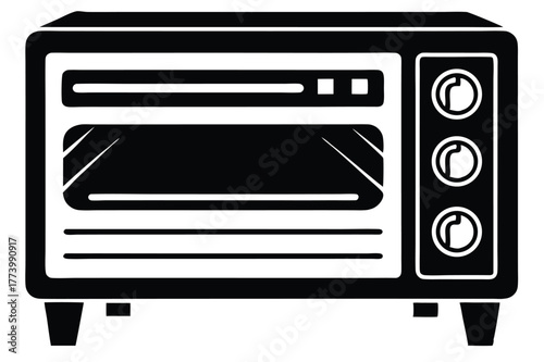 electric oven black and white silhouette on white background