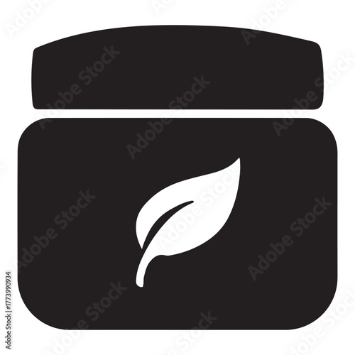 Skincare Cream Jar Silhouette Icon | Beauty & Self-Care Wellness Vector