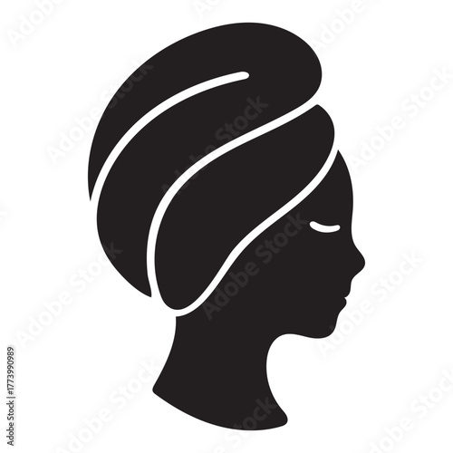 Spa Facial Treatment Silhouette Icon | Wellness & Skincare Self-Care Vector