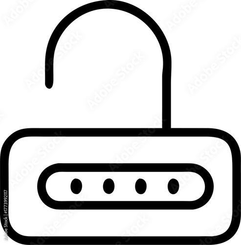 Open padlock with password dots icon Keywords: padlock, lock, unlock, open, security, password