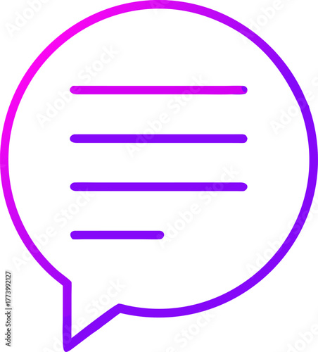 Speech bubble with text lines gradient icon Keywords: speech bubble, chat, message