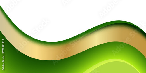 Abstract White and Green wave wide background banner