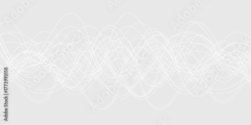 White abstract background with flowing particles. White and gray Digital futuristic technology concept background. Dynamic waves use for business, corporate, poster, template, illustration