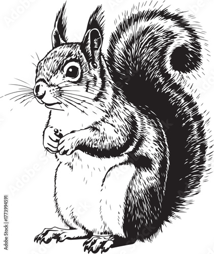 Detailed sketch of a squirrel