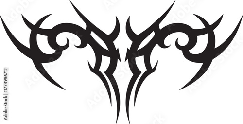 Abstract tribal pattern illustration, symmetrical design for cre