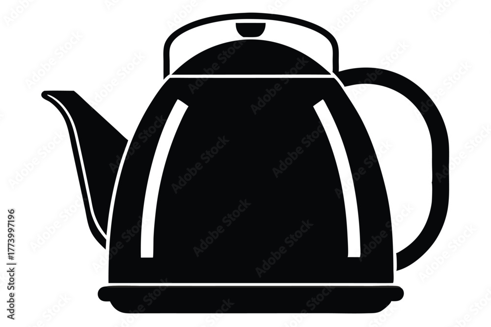 Obraz premium electric kettle black and white silhouette on white background