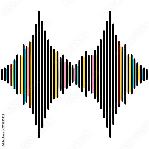 Colorful audio wave form