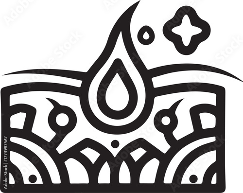 Stylized skin exfoliation process illustration showcasing skin r