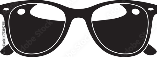 Sunglasses silhouette representing summer style and clear vision