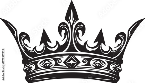 Majestic crown emblem featuring intricate ornamentation rendered
