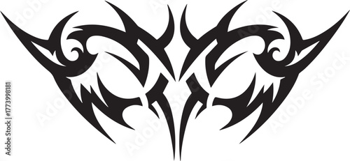 Abstract tribal design resembling stylized wings for tattoo arti