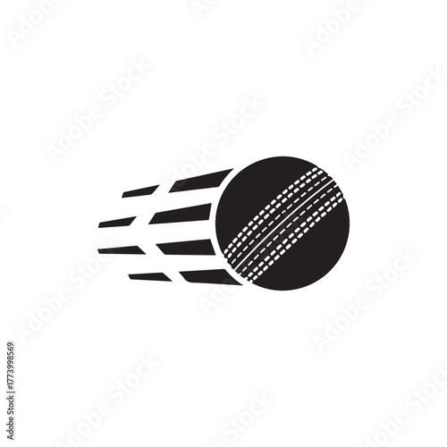 Dynamic flying cricket ball sports action illustration