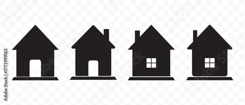 Simple house or home icon set.