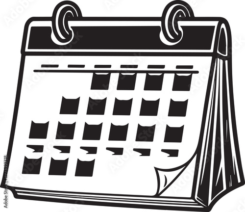 Stylized graphical illustration of a tear-off calendar with mark