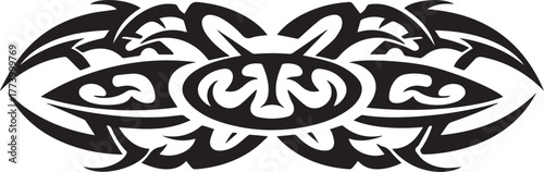Bold symmetrical tribal tattoo design representing strength and