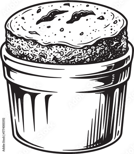 Graphic illustration of a Chocolate Souffle with tribal tattoo a