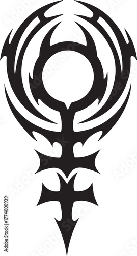 Tribal goddess symbol vector art, mystical feminine energy repre