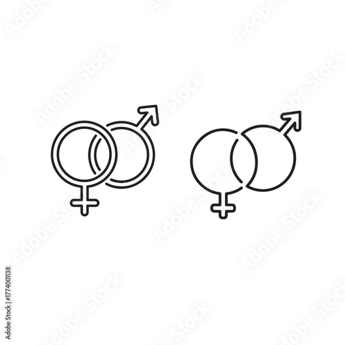 Diverse gender identity and expression icon set