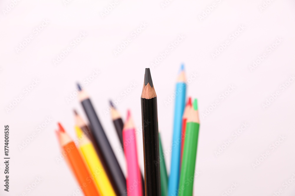 Fototapeta premium Set of colored pencils on a white background