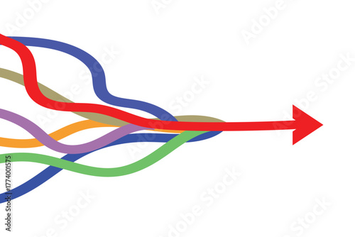 colorful Merge arrow icon, two arrow merging icon, 