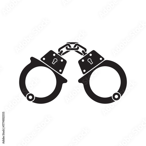 Law enforcement handcuffs icon for security and justice