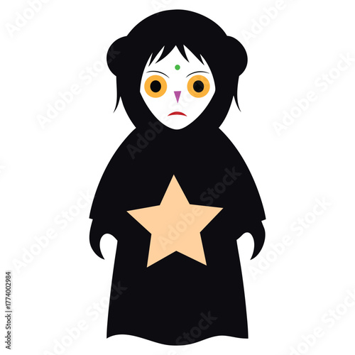 the ghostly child holding vector illustration