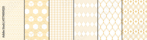 6 different vector ornamental seamless patterns., Set of Geometric seamless patterns, creative pattern design, modern pattern design 