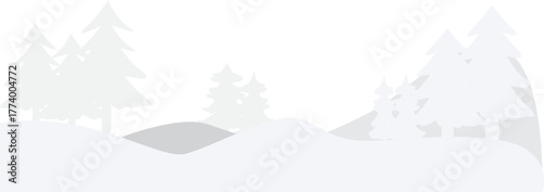 하얀 눈이 쌓여있는 산과 나무배경