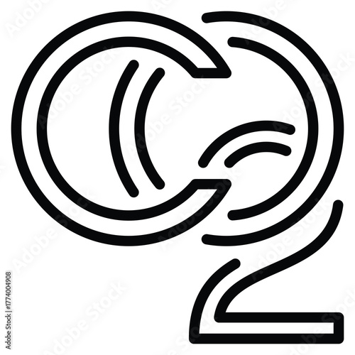 Foto Carbon Dioxide Icon Line Vector Illustration