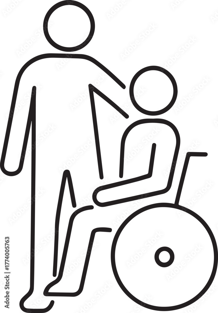 Fototapeta premium Caregiver with Person in Wheelchair