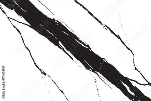 Diagonal Black and White Cracked Marble Texture