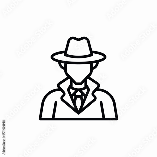 detective agent icon sign vector