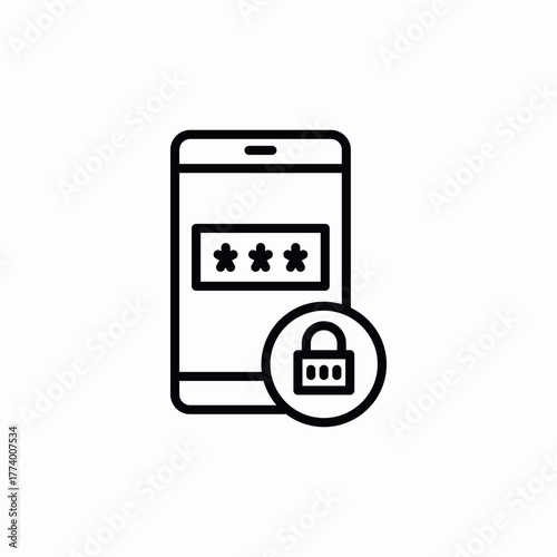 phone protection pin code icon sign vector