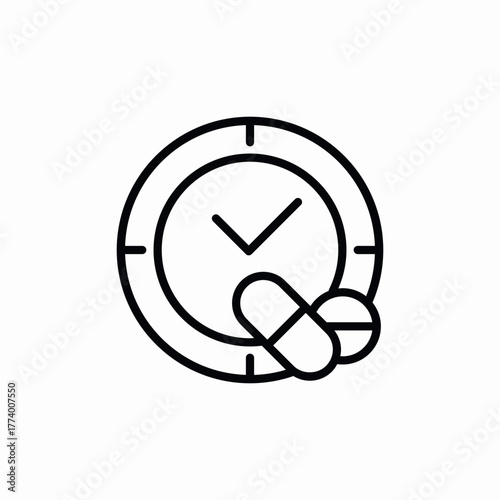 pill time icon sign vector