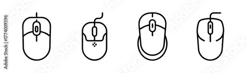 Modern computer mouse illustration icon clean simple scalable vector graphic