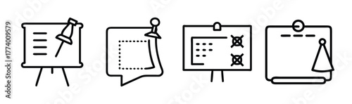 Creative corkboard vector illustration with pins and notes