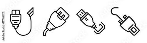 Ethernet cable vector illustration icon for network connectivity