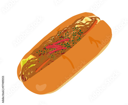 やきそばパンのイラスト