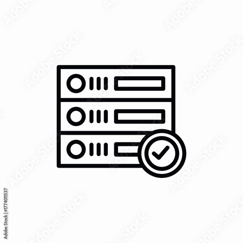 server checkmark icon sign vector