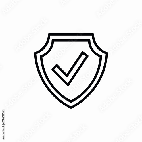 shield checkmark icon sign vector