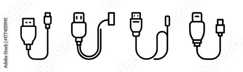 Vector graphic of hdmi cable connector and cord icon